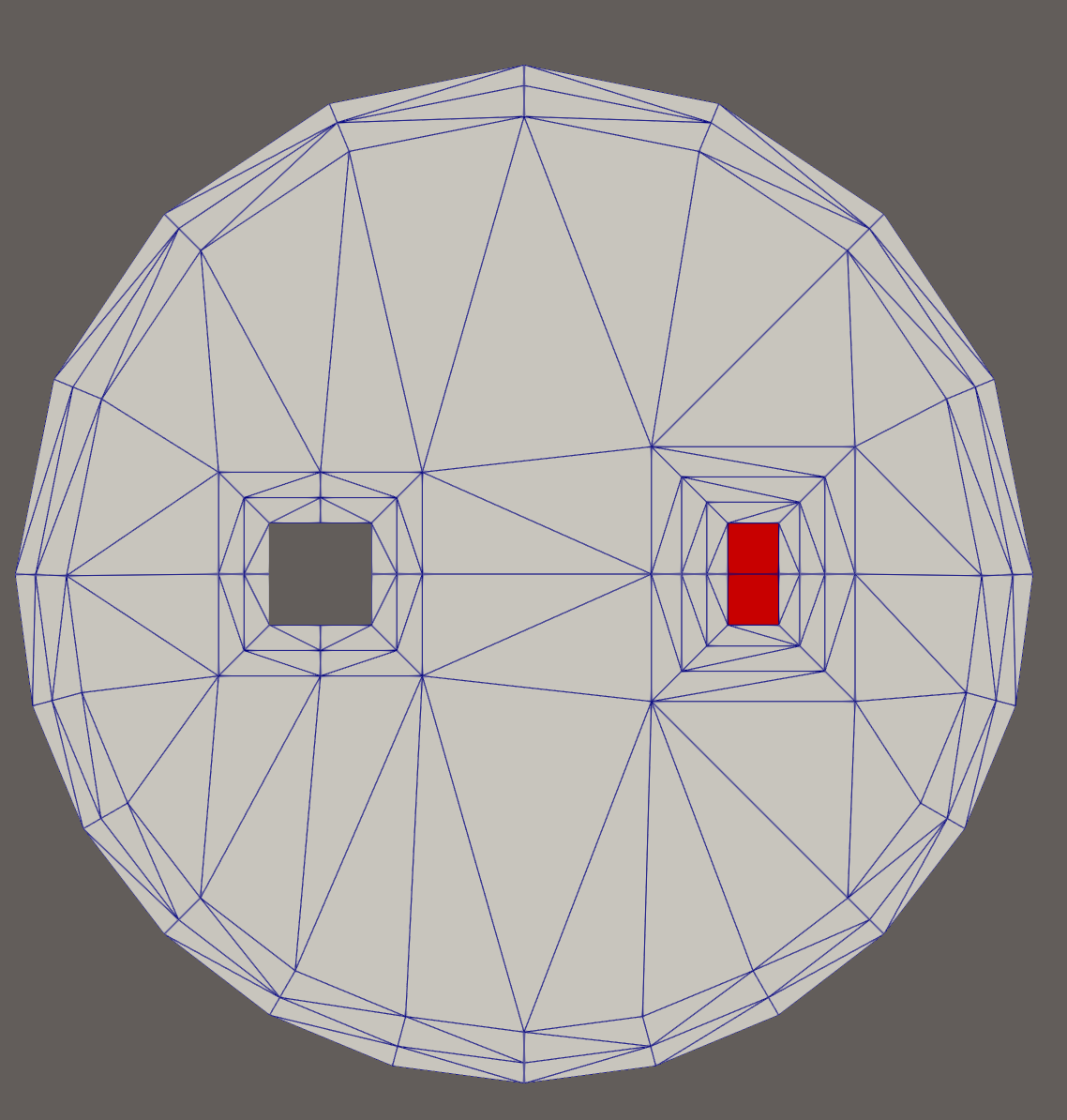 Resulting triangulated mesh with boundary layers generated around both the outer boundary and holes.