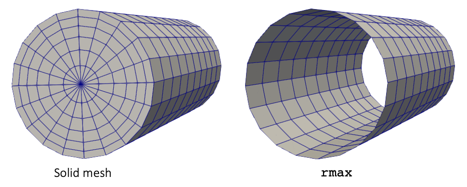 Mesh for the solid portions of a pincell