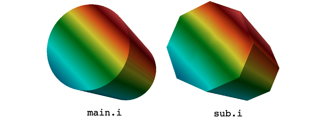 Results of a `MultiAppGeometricInterpolationTransfer` from the main app to the sub app