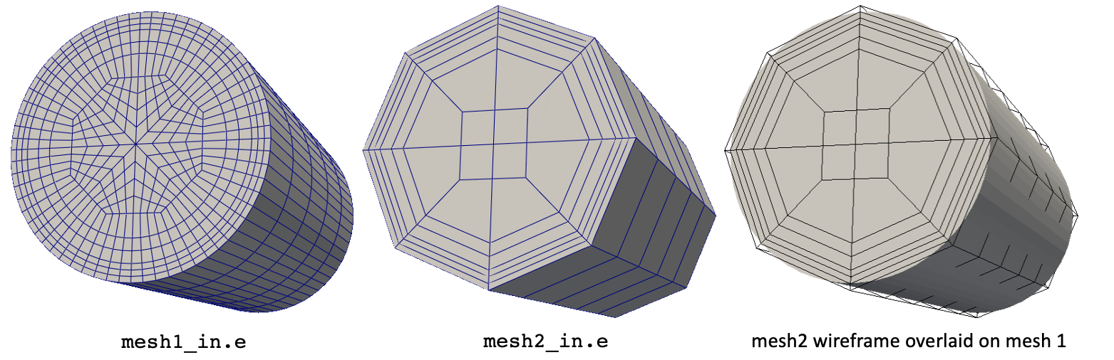 Meshes to be used for data transfers in this tutorial
