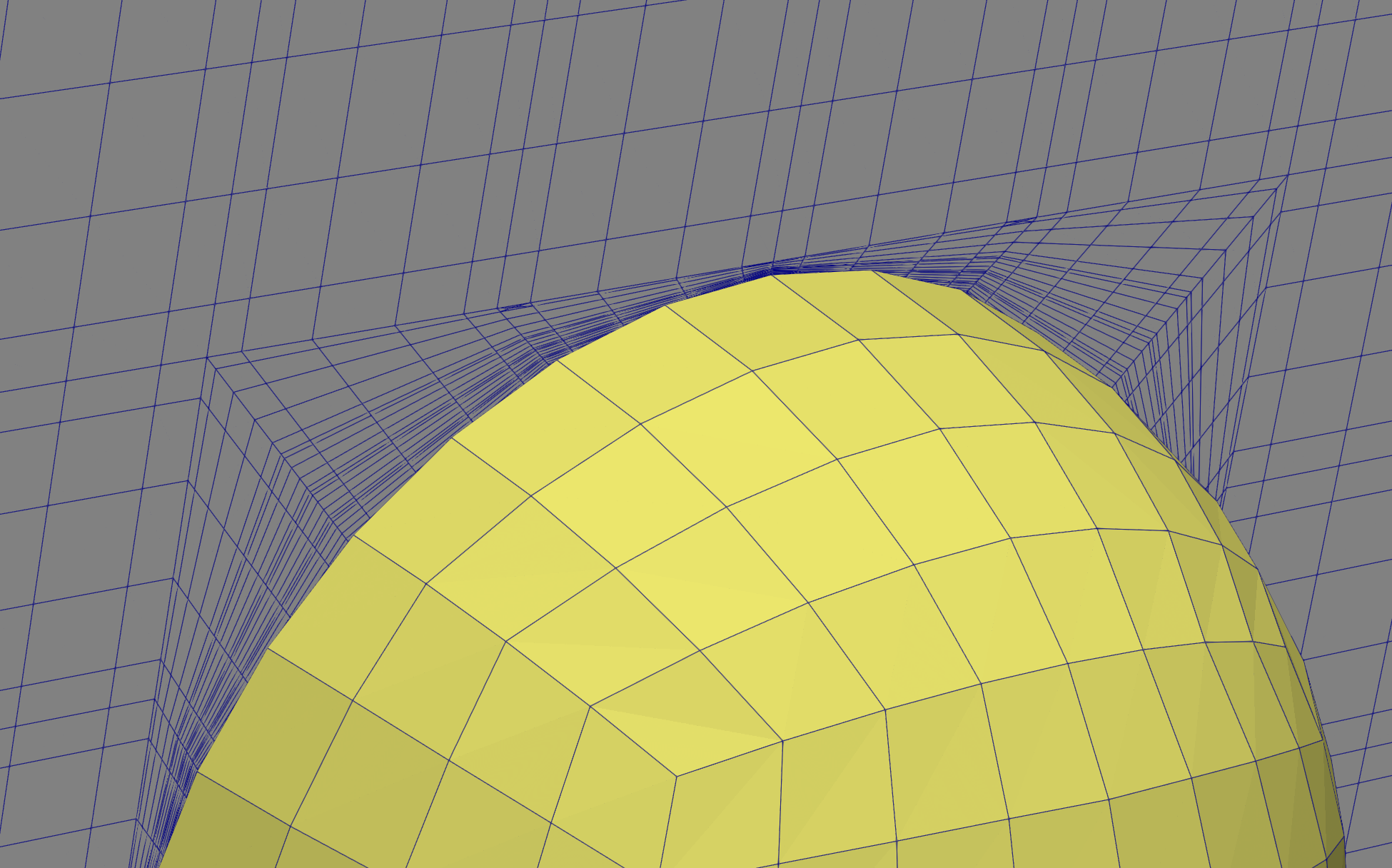 NekRS mesh (gray) and solid mesh (yellow)