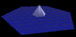 Example of linear Lagrange shape function associated with single node on triangular mesh