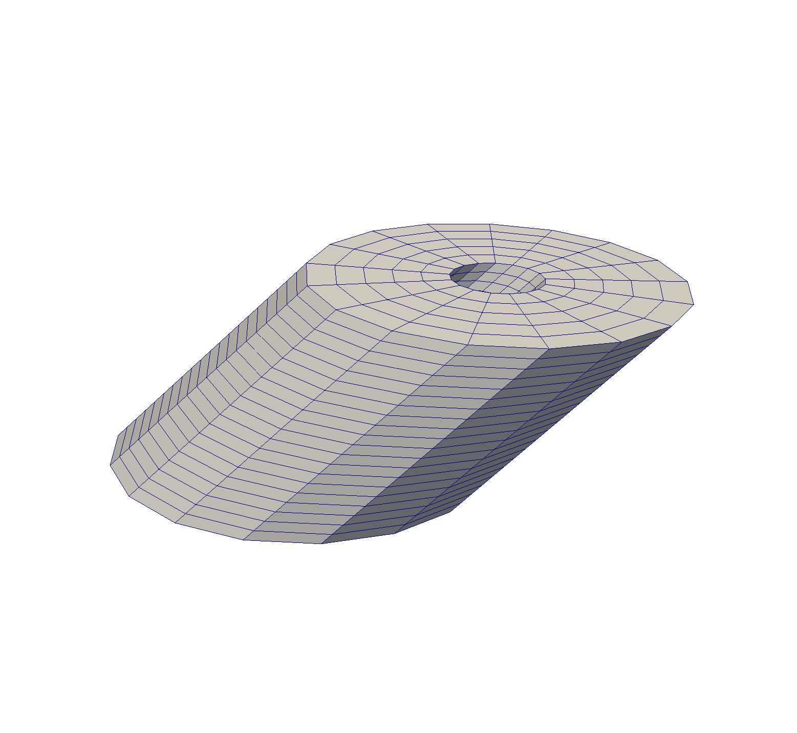 Resulting mesh after extrusion along the vector (1, 1, 0).