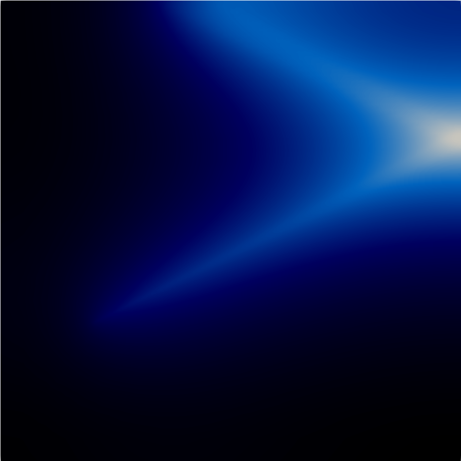 Example of flashlight point sources within a diffusion-reaction problem