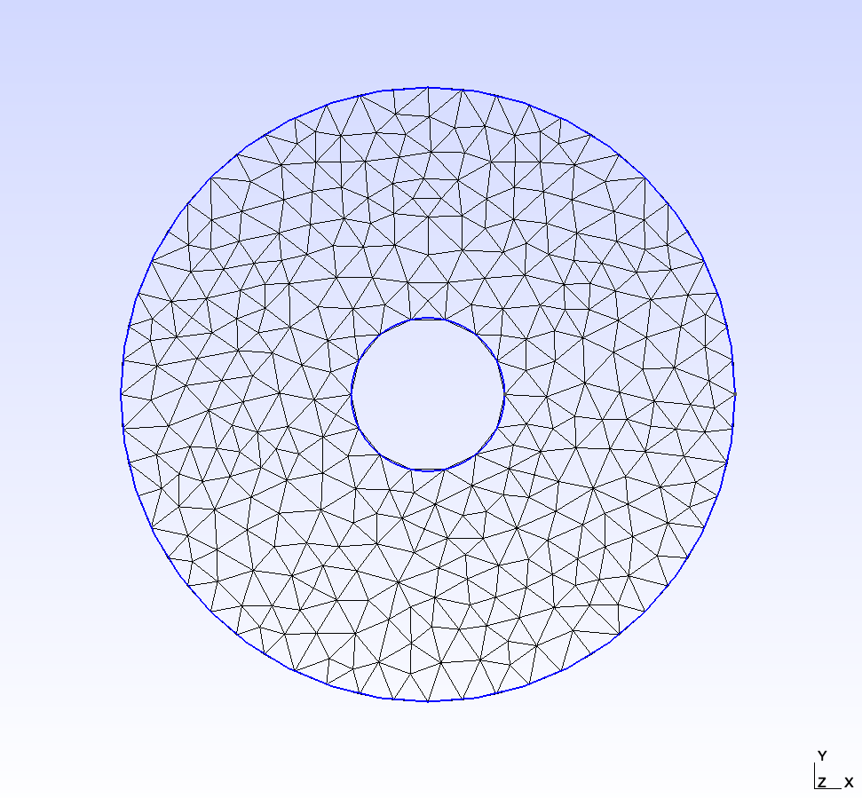 Mesh used in the coaxial case of the electromagnetic eigenvalue benchmark study.