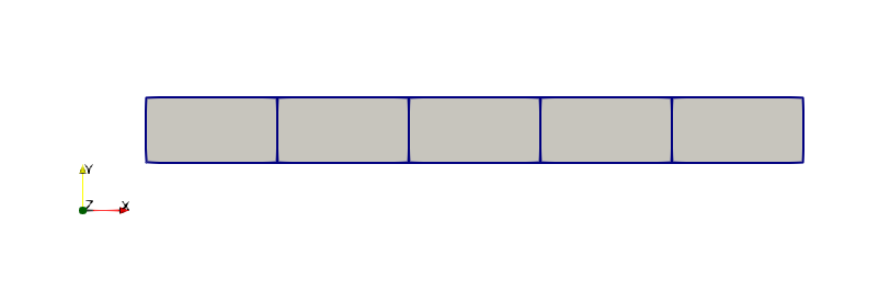 Coarse mesh for NAFEMS T3 transient heat conduction model.