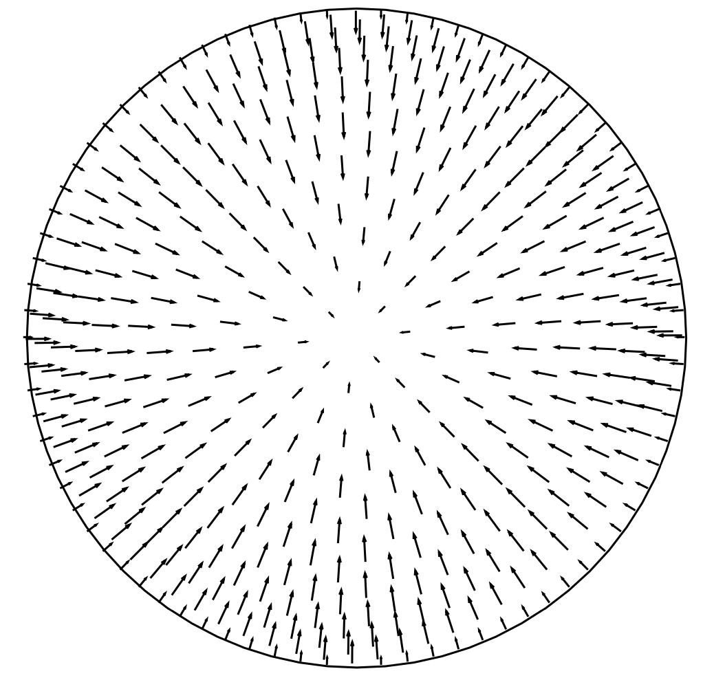 TM01 mode electric field distribution in a circular waveguide, calculated by HELM10. [!citep](nasa-fem-eigenvalue-problems)
