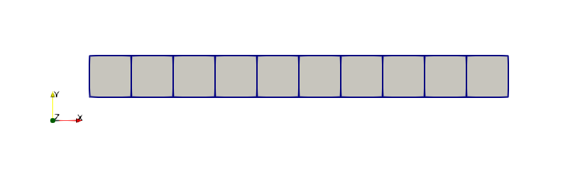Fine mesh for NAFEMS T3 transient heat conduction model.