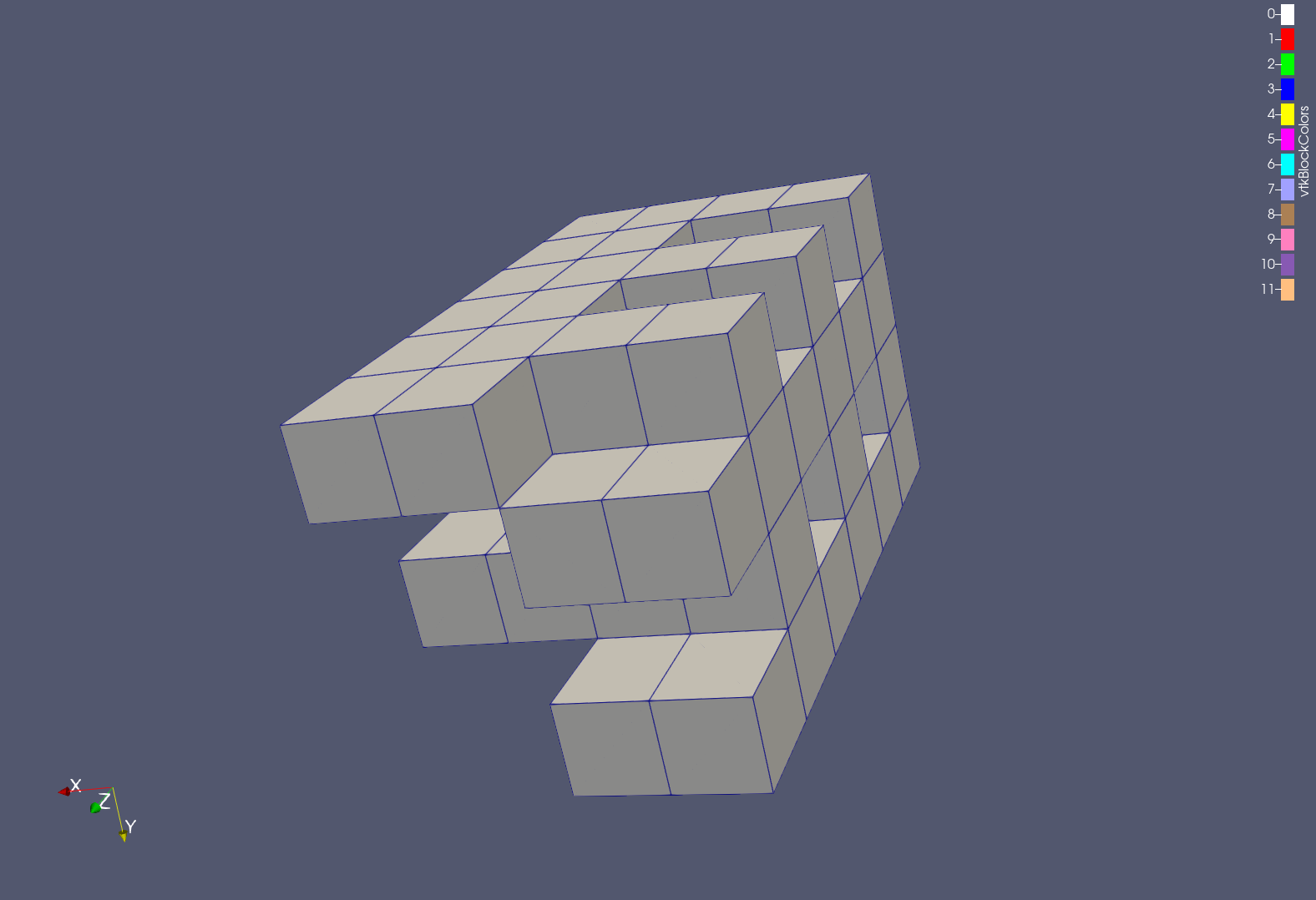 A subset of blocks have been made into a new mesh