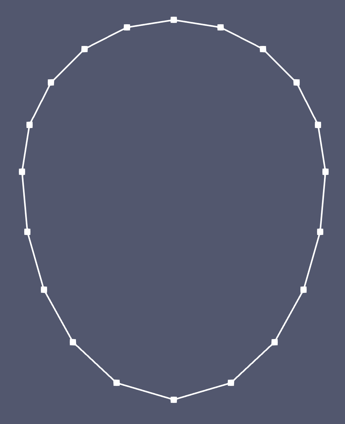 A closed half circular and half elliptical curve generated by `ParsedCurveGenerator`.