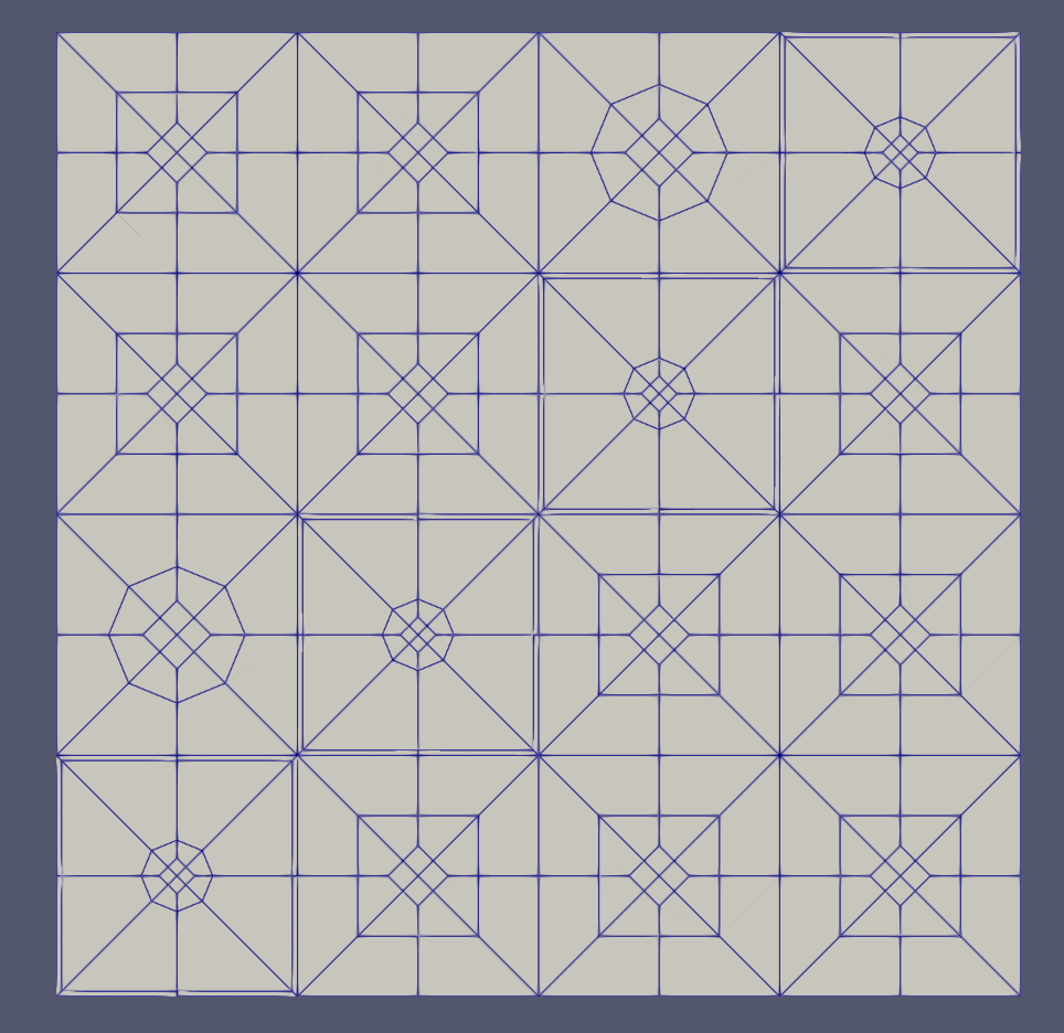 Mesh layout generated above, with all of the quad elements making up a single block.