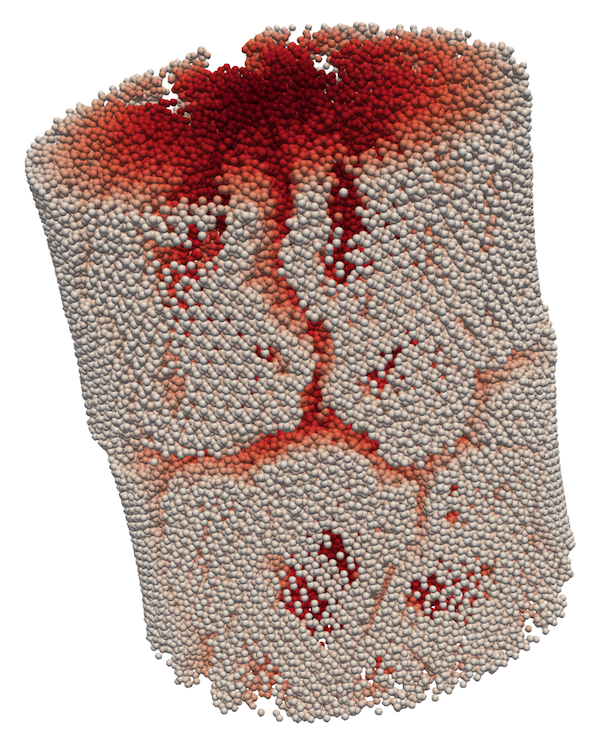 Peridynamics results of 3D fuel fragmentation