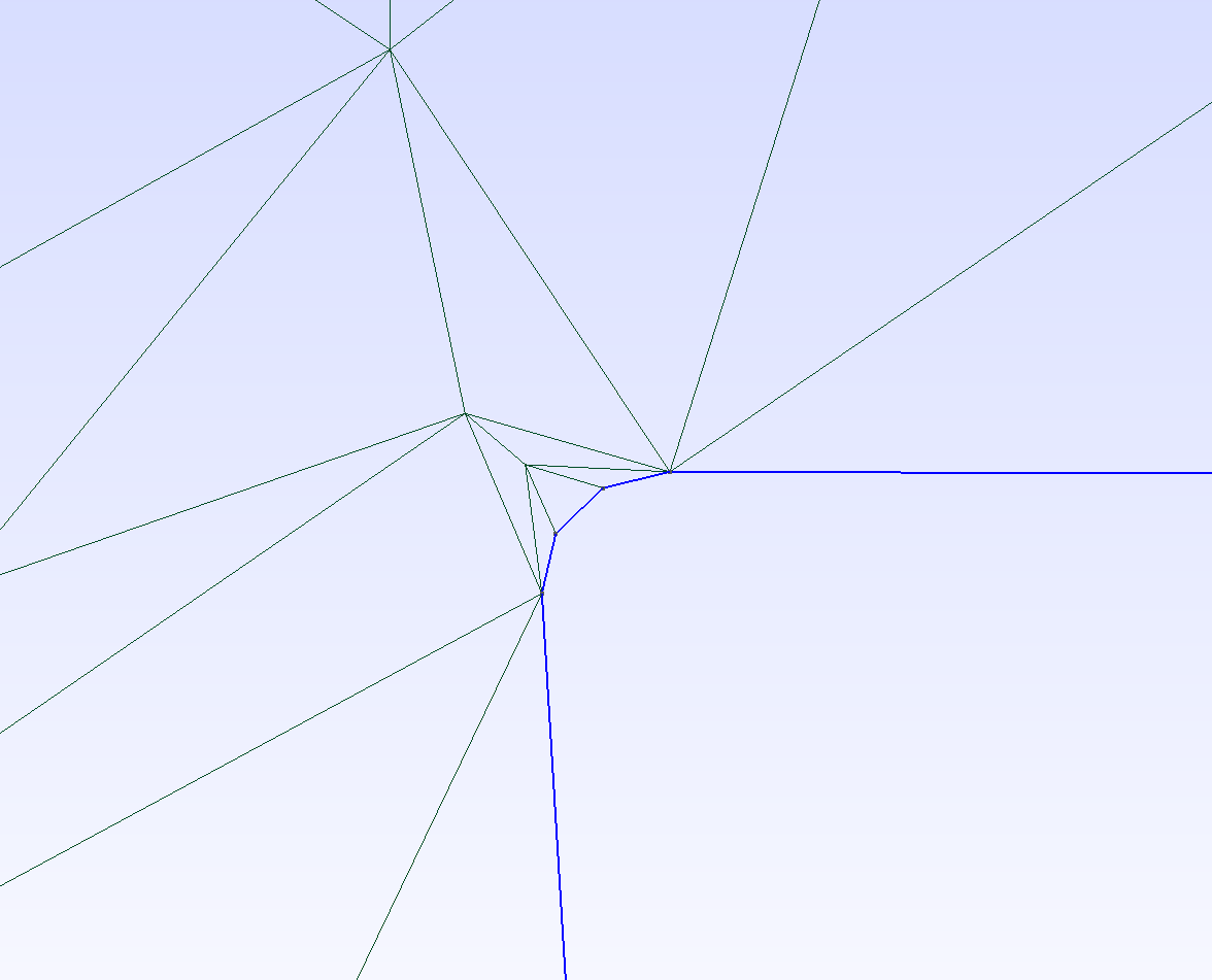 Rounded corner in waveguide geometry.