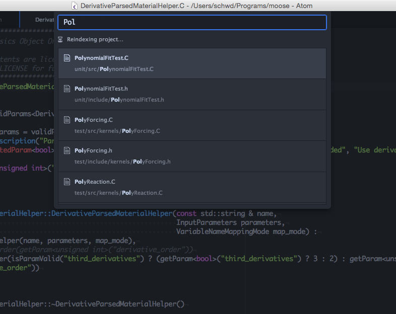 Opening new files with the fuzzy search (Cmd-T).