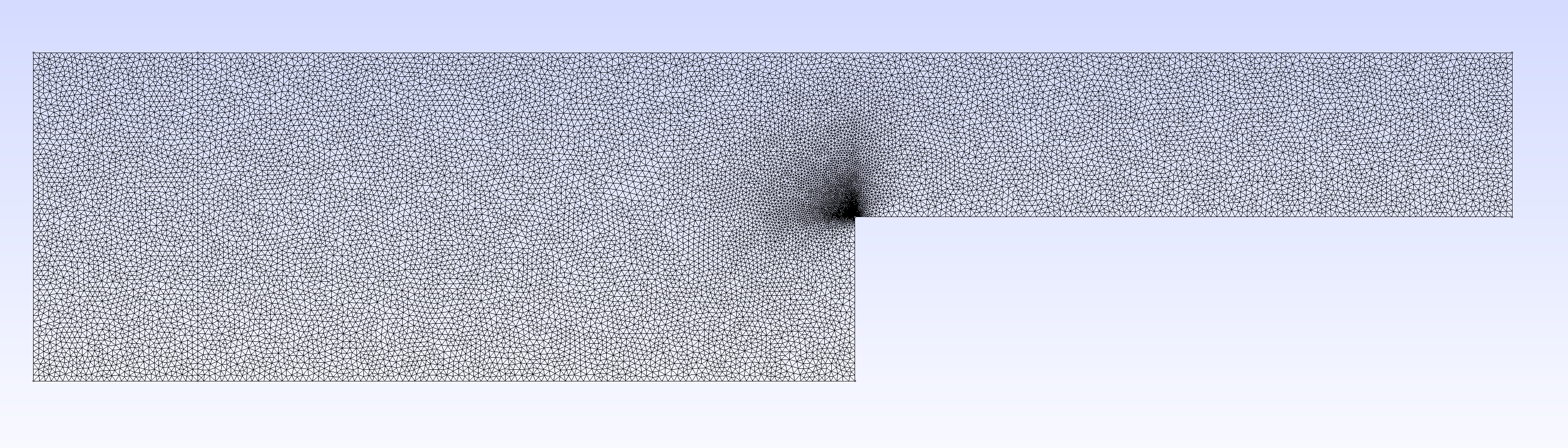 Mesh used in the evanescent wave decay benchmark study.