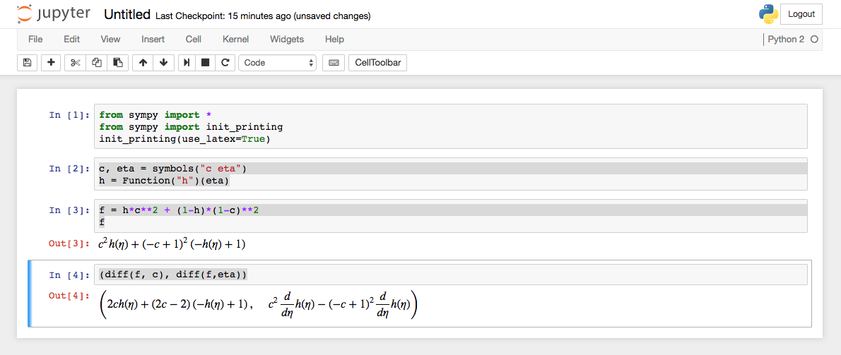 Image of the Jupyter notebook after executing the commands described above.