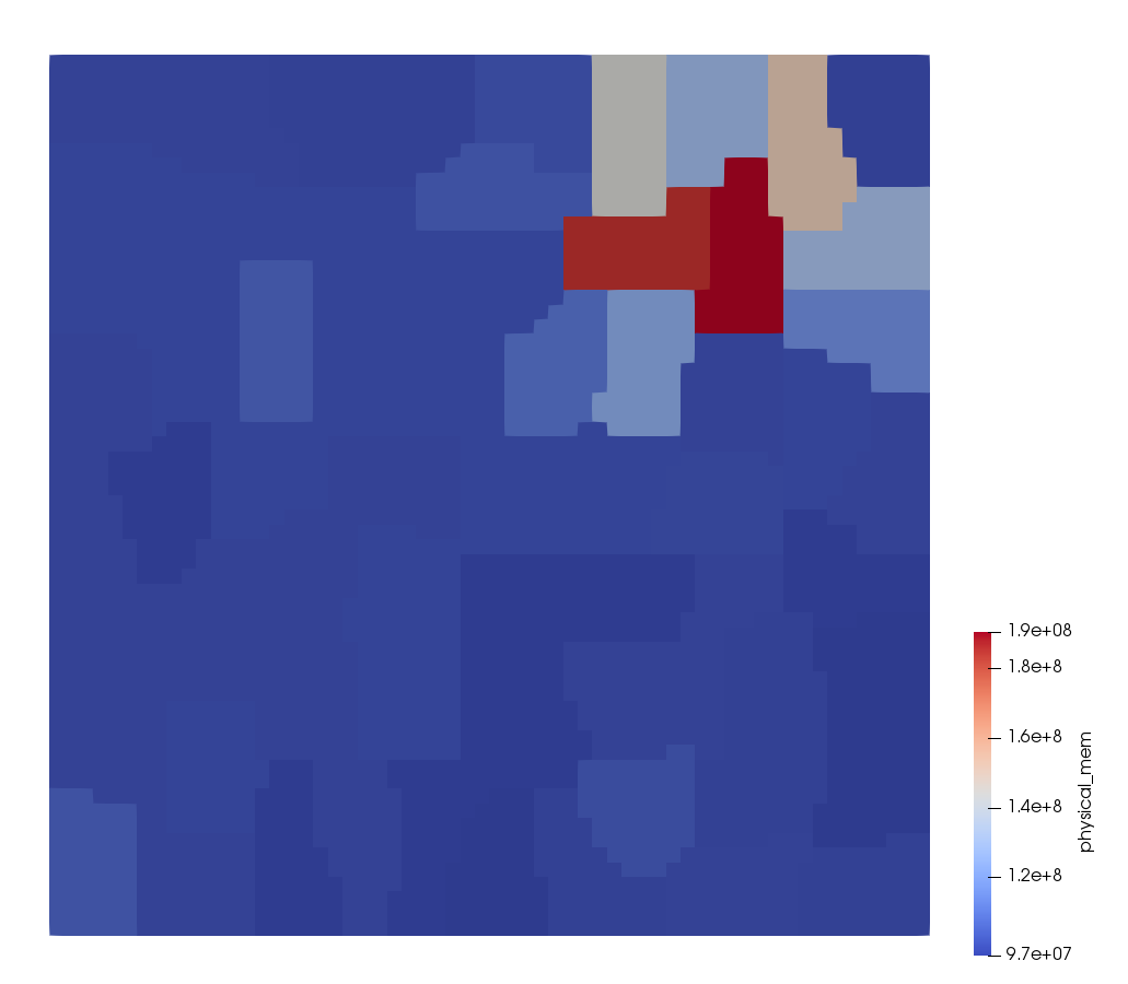 Physical memory used by rank