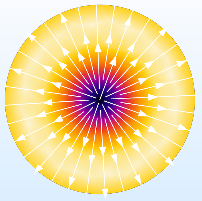 TM01 mode electric field distribution in a circular waveguide, calculated by the COMSOL RF Module in [!citep](comsol-circular-port-boundary-condition). (Coloring is the electric field norm)