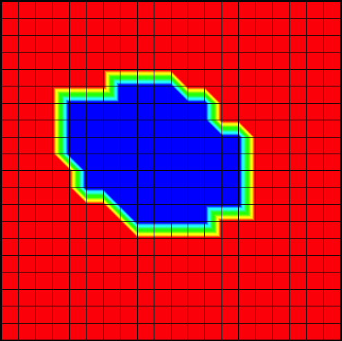Mesh showing initial condition extracted from image in [fig:small_raw].