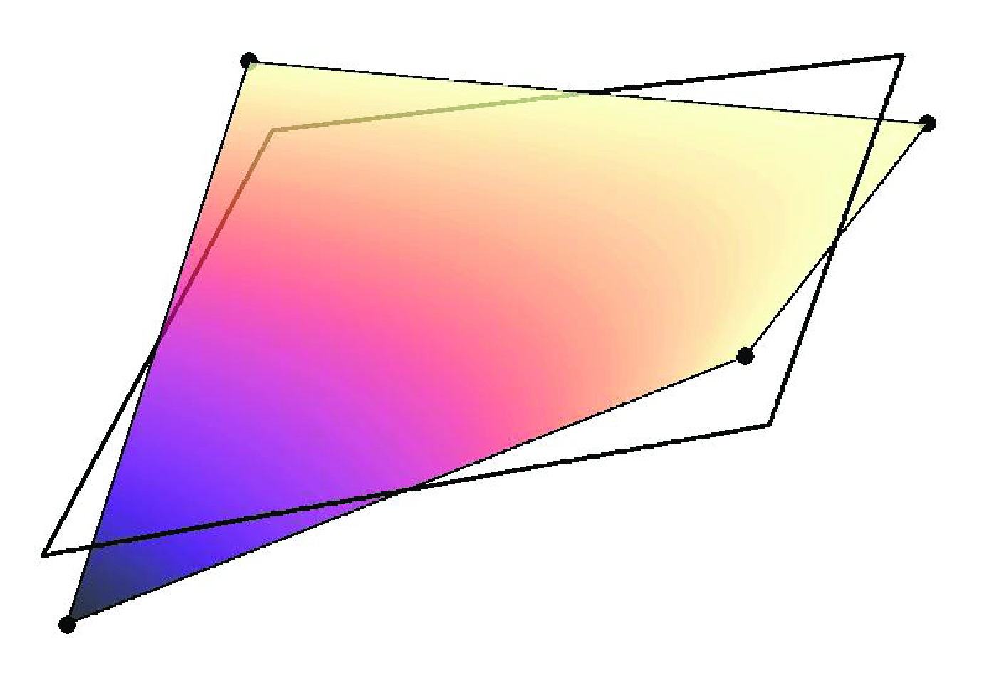 A local linearization of a nonlinear QUAD4 element.